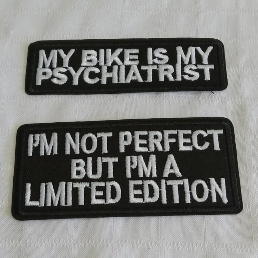 Two embroidery patches approx 3 1/2 inches